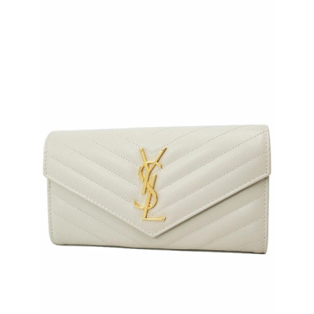 SAINT LAURENT Paris Monogram Flap Wallet Bi fold Long